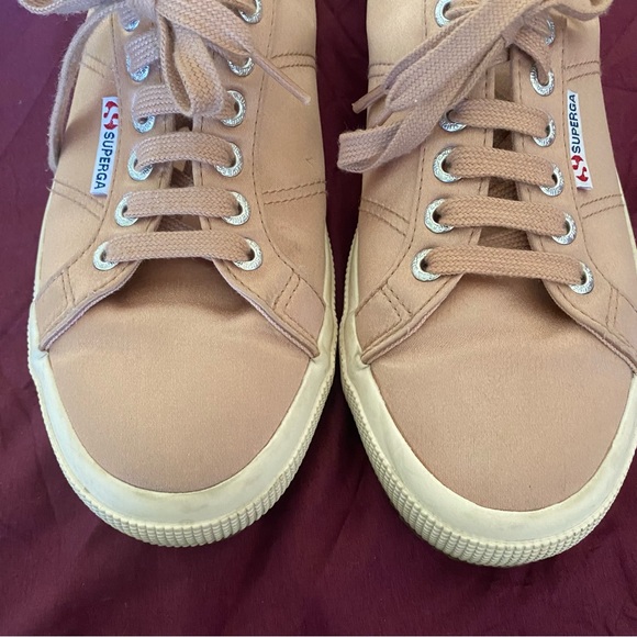 SUPERGA Blush Pink Satin Lace Up Sneaker - Picture 7 of 9